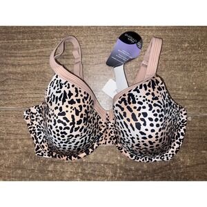 Olga's Christina Invisible T-Shirt Bra Leopard Print Lightly Lined Size 42D NWT